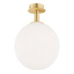 Loma Semi Flush Light Fitting, 1 Lamp, Opal Glass, 25cm