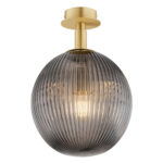Loma Semi Flush Mount Light, 1 Lamp, Smoked Glass, 25cm