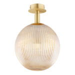Loma Ceiling Light Semi Flush, 1 Lamp, Honey Glass, 25cm