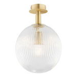 Loma Semi Flush Ceiling Light, 1 Lamp, Clear Glass, 25cm