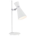 Luke Desk Lamp, White & Chrome, 1 Light, 53cm Height