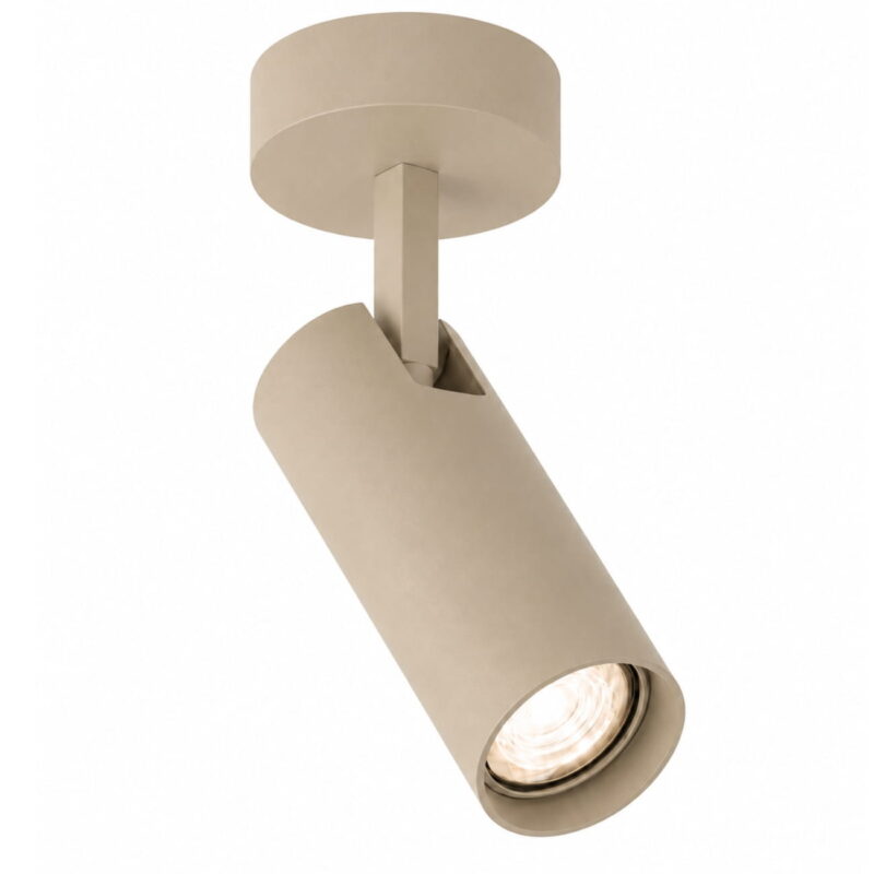 lensa taupe surface mounted ceiling spotlight, adjustable, 1 light, gu10, 8cm wide