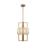 Marmo Alabaster Pendant Lamp, 3 Light, Brass Metal, 30.5cm Diameter