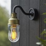Navel Arched Arm Outdoor Wall Light, Gold