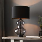 Zephyr Matt Black Touch Table Lamp, Glass