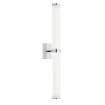 Matuvi IP44 Double Tube LED Wall Light, Chrome, Opal Glass, Steel, 3000k, 62cm Height