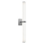 Matuvi IP44 Double Tube LED Wall Light, Brushed Nickel, Glass, Steel, 3000k,  62cm Height