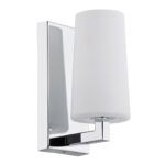 Melot Wall Light, Chome, Opal Shade, 1 Lamp, 8.5cm Width