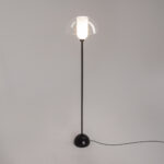 Memory Mushroom Floor lamp, Black Metal, Glass, 1 Light, 139cm Height