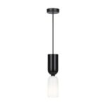 Memory Pendant Lamp, Black & White, Glass, Metal, 1 Light, 8cm Wide