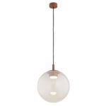 Mento Pink Glass Pendant Light, Terracotta LED, 3000K, 1 Lamp, 30cm Width