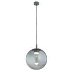 Mento Grey Smoked Glass Pendant Lamp, LED, 3000K, 1 Light, 30cm Width