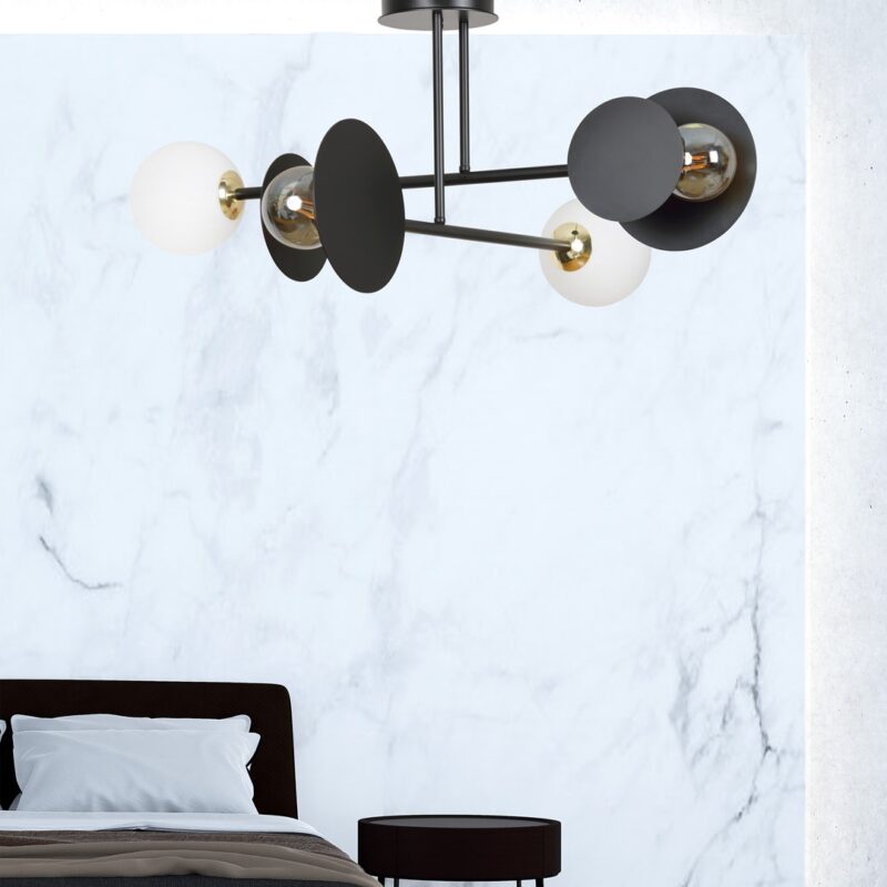 Merva  4 Black Ceiling Lamp Image 2
