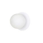 Merva Wall Lamp, White, 1 Light, Opal Glass Shade