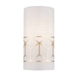 Messina 1 Lamp Wall Light, Beige Shade, Gold Metal, 12.cm Wide