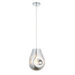 Wisp Pendant Light, Medium, Metallic Chrome, Glass, 22cm