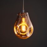 Wisp Pendant Lamp, Medium, Metallic Copper, Blown Glass, 22cm