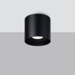 Meekah Surfaced Mounted Black Downlight, 1 Lamp, GU10, Metal 12cm Wide