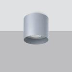 Meekah Surfaced Mounted Grey Downlight, 1 Lamp, GU10, Metal 12cm Wide