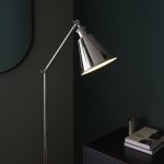 Alia Floor Lamp, Polished Nickel, Adjustable