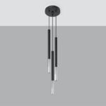 Mozaica Black & Chrome Multi Drop Pendant Lamp, 3 Light, Metal, 20cm Diameter