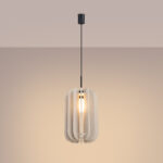 Malo Oval Felt Pendant Lamp, Beige Shade, 1 Light, 27cm Diameter