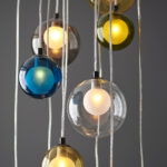 Multi coloured pendant lights