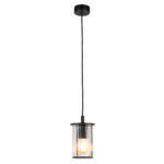 Nordfor IP44 Pendant Light, Black, Ribbed Glass, 1 Lamp, 12CM Width