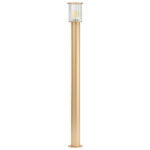 Nordfor Large Outdoor Bollard Light, Gold, IP44, Ribbed Glass, 124cm Height