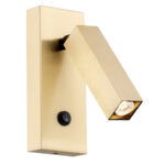 Ocke Reading Wall Lamp, Adjustable Spot, Brushed Brass, 1 Light, 6.5cm Width