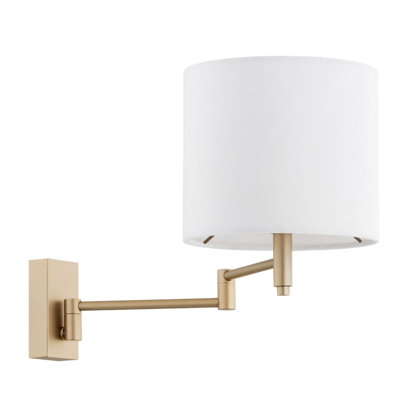 Olce wall lamp showing double arm extension and adjustable positioning.