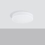 Onik LED White Flush Ceiling Light, 40cm Diameter, Metal, 3000k Warm White
