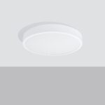 Onik LED White Flush Ceiling Lamp, 50cm Diameter, Metal, 3000k Warm White