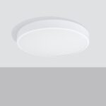 Onik LED White Flush Ceiling Light, 60cm Diameter, Metal, 3000k Warm White