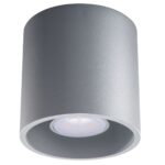 Orbital Grey Round Surface Spotlight, GU10, Metal, 1 Light, 10cm Diameter