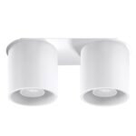 Orbital Double Cylinder Surface Mounted Downlight, White Metal, 26cm Length