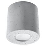 Orbital Grey Concrete Round Surface Spotlight, GU10, 1 Light, 10cm Diameter