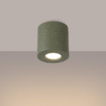 Orbital Olive Green Concrete Round Surface Spotlight, GU10, 1 Lamp, 10cm Diameter
