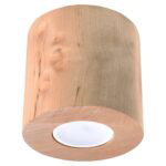 Orbital Round Wood Surface Spotlight, GU10, 1 Light, 10cm Diameter