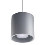 Orbital Round Pendant Lamp, Grey Metal, 10cm Diameter