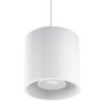 Orbital Round Pendant Light, White Metal, 10cm Diameter