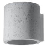 Orbital Grey Concrete Cylinder Wall Light, Metal, G9, 1 Lamp, 10cm Wide