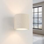 Orbital Beige Cylinder Wall Light, Concrete, G9, 1 Lamp, 10cm Wide