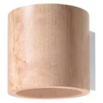 Orbital Wood Cylinder Wall Light, Metal, G9, 1 Lamp, 10cm Wide