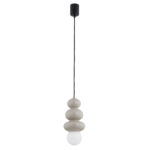 Orla IP44 Pendant Light, Opal & Sand Glass, 1 Lamp, 14cm Width