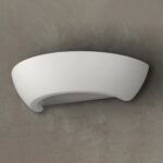 Ozkari 1 Light Wall Lamp, Curved White Ceramic, Up & Down, 34cm Wide