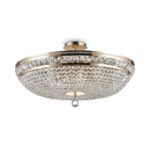 Ottilia 12 Lamp Ceiling Light, Gold, Semi Flush, Metal, Crystal, 65cm Wide