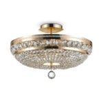 Ottilia Gold Ceiling Lamp, 6 Lamp, Semi Flush, Metal, Crystal, 43.5cm Wide