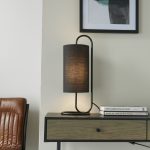 Nostro Table Lamp, Matt Black Oval Base, Black Cylinder Shade