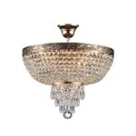 Palace 5 Lamp Ceiling Light, Gold Antique Metal, Crystal, 40cm Wide